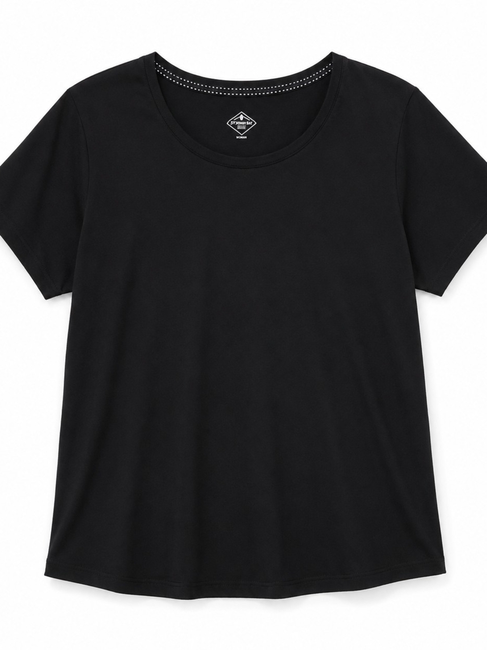 St. John's Bay Black Scoop Neck Short Sleeve Tee
